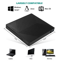 Lecteur optique externe d'ordinateur USB3.0 multifonctionnel Dvdburner pour lire le disque U, concentrateur de carte SD TF compatible avec Win11/Linux