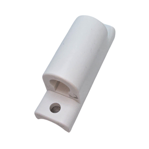 Tapón de cordón redondo blanco Accesorios de plástico impresos profesionales para toldos, Made in Italy con certificado - Product Image 1