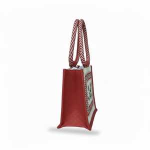 Warli Print Jute Shopping <b>Bag</b> with Rope Handle <b>Foldable</b> & Reusable for Supermarket Use - Product Image 3