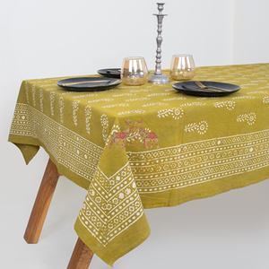 Nouveauté : Nappe rectangulaire en coton Dabu imprimée au bloc, motif floral, au meilleur prix pour la maison - Product Image 2