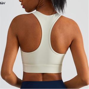 Soutien-gorge de sport à soutien élevé pour femmes rembourré dos nageur respirant tissu extensible haut d'entraînement sur mesure Yoga course Fitness avant - Product Image 2