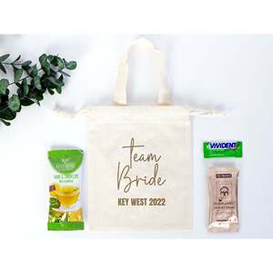 Custom Wedding Recovery & <b>Survival</b> <b>Kit</b> Pouches Team Bride Favor Bags 6x8 Inch Cotton Bags - Product Image 3