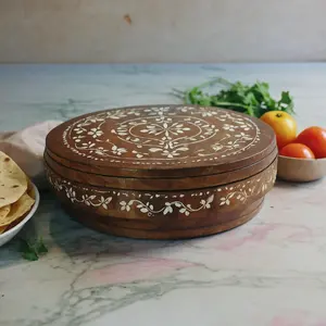 Contenedor de Roti de Madera Compacto e Higiénico de Larga Duración con Superficie Pulida, Caja para Chapati para Cocinas y Restaurantes, Ideal para Regalos - Product Image 4