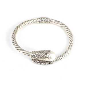 925 Sterling Silver Twisted Clasp <b>Bracelet</b> Elegant Pearl <b>Bangles</b> & <b>Bracelets</b> Collection - Product Image 4