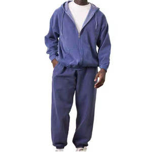 Chándal Deportivo de Alta Calidad para Hombre, Estilo Urbano, Holgado, Lavado Ácido, con Cremallera y Manga Larga para Invierno - Product Image 1