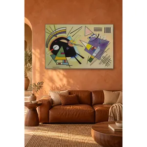 Impression sur toile de composition géométrique noire et violette de Fida Kandinsky - Product Image 1