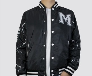 Custom Embroidery Vintage Leather Varsity <b>Jacket</b> Windproof <b>Waterproof</b> Hip Sports Streetwear Stand Collar Oversize Baseball Style - Product Image 5