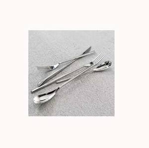 Fabricant professionnel de haute qualité argent poli miroir avec longue poignée ronde mince en acier inoxydable Style coréen couverts - Product Image 1