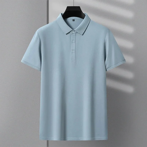 Luxe été 3D imprimé pour polos pour hommes surdimensionné à manches courtes vêtements décontractés 100% coton motif solide - Product Image 2