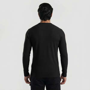 เสื้อยืดคลาวด์สลิมฟิตสีดำลำลองแบบอบอุ่น เทคนิคการย้อมสีแบบเรียบ - Product Image 2