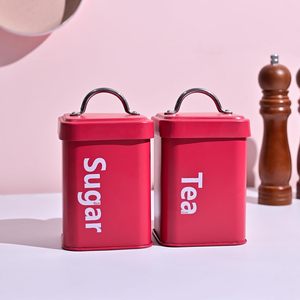 Boîte en métal avec couvercle, récipient pour thé, café, sucre, boîte de cuisine hermétique, pot de rangement en acier pour le sucre de cuisine - Product Image 5