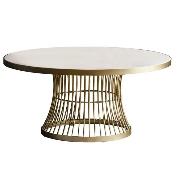 लोहे के तार आधार अनुकूलित कॉफी टेबल मोती की माँ के साथ संगमरमर शीर्ष कमरे में रहने वाले अमेरिकी शैली आधुनिक साइड टेबल कॉफी टेबल