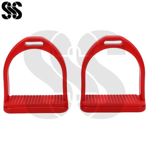 Étriers d'équitation légers en aluminium SHER SONS SPORTS SSS-AJS-3109, antidérapants, repose-pieds pour l'équitation, couleur rouge solide anodisée - Product Image 4