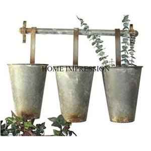 Pot en métal pour hôtel moderne de style européen en forme de seau intérieur et extérieur grand vase à fleurs maison de luxe grande jardinière d'Inde - Product Image 4