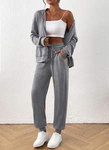 Conjunto Deportivo Unisex 100% Algodón de Secado Rápido, Trajes Deportivos para Mujer, Ropa Deportiva Ajustada y Cómoda, Lavable, para Invierno - Product Image 2