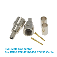 Connecteur coaxial RF FME mâle/femelle à sertir pour câbles RG58, RG142, RG400, LMR195 – Bornes de câblage