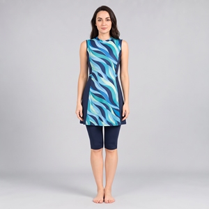 Conjunto de Burkini Modesto de 2 Piezas Personalizado para Mujeres Musulmanas, Cobertura Completa, Alta Calidad, Verano - Product Image 1