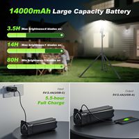 Lampes de camping avec télécommande et support, lanterne de camping rechargeable 14000 mAh, lumière de tente, lampe de travail magnétique 6000 lumens