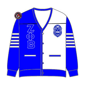 Cárdigans Acrílicos para Mujer con Bordado Zeta Phi Beta Finer |   Suéter Cárdigan Personalizado Bordado de la Hermandad ZOB para Mujer - Product Image 6