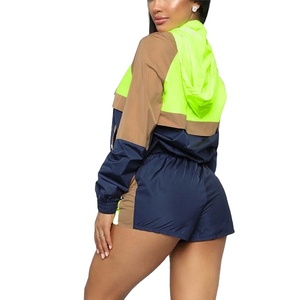 Wholesale Custom Summer Windbreaker Short Set for Men Women High Waist Breathable Colored Polyester/Cotton Solid Pattern 2026 - Product Image 5