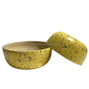 Bol en bambou laqué de couleur personnalisée Bol écologique de haute qualité Bol en bambou coloré conçu Hathai Laque Marque Vietnam - Product Image 3