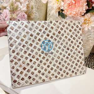 Exquisito Mantel Individual de Mesa con Incrustaciones de Nácar Blanco Gris, Mosaico de Conchas Hecho a Mano, Mantel Individual para Mesa de Comedor para Sala de Estar Moderna - Product Image 2