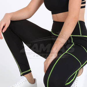กางเกงโยคะแฟชั่นใหม่สำหรับผู้หญิง ขายส่ง กางเกงเลกกิ้งผู้หญิง ผลิตในปากีสถาน กางเกงโยคะเอวยางยืดสำหรับผู้หญิง - Product Image 3