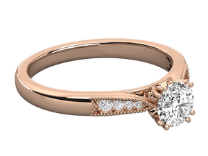 Anillo de Compromiso y Matrimonio para Mujer, Clásico, Plateado, Chapado en Oro de 14K, con Diamante Cultivado en Laboratorio de 0.5-2 Quilates, Corte Brillante Redondo, Certificado IGI - Product Image 3