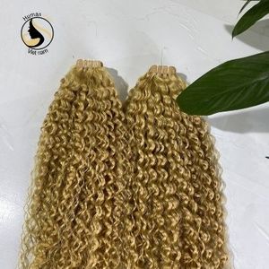 Extensions capillaires vietnamiennes, 100% cheveux crus de haute qualité, blonds marbés, bouclés, cuticules - Product Image 6