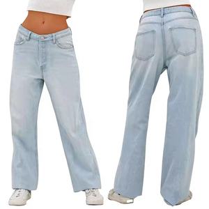 Pantalons/jeans en velours à taille haute pour femmes grande taille en gros personnalisés, pantalon décontracté long en polyester pour l'hiver, décoration en dentelle - Product Image 2