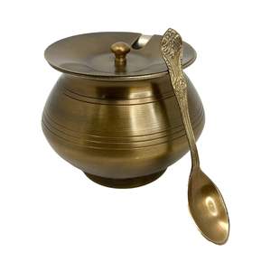 Fournisseur en vrac Pot de Ghee Laiton fini mat avec revêtement en étain Ustensile en laiton Pital pour le stockage ou l'huile - Product Image 3