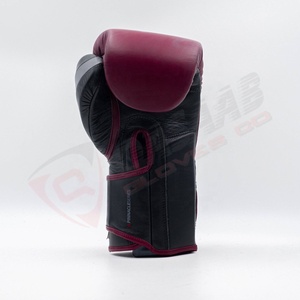 Gants de boxe professionnels en cuir PU pour entraînement et sparring de Muay-Thai et MMA, fabriqués sur mesure par l'usine, couleur marron-noir, OEM - Product Image 3