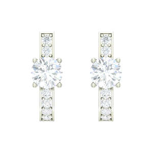 NOVAMART Fine Premium 925 <b>Sterling</b> <b>Silver</b> <b>Stud</b> Earrings for Women & Girls Rose Gold Diamond Trendy Heart Flower Designs Engageme - Product Image 1