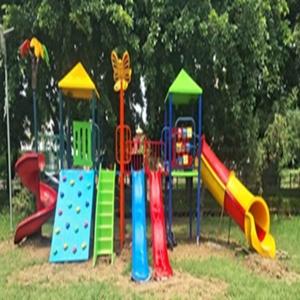 Toboggans doubles et balançoires Station de jeu multi-activités pour parc sportif utilisation publique ou maternelle-Toboggan en plastique durable - Product Image 1