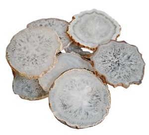 ชุดจานรองแก้วอาเกตทรงกลมและตัวอักษรทะเลแบบแอบสแตรกสุดหรูเป็นของขวัญสำหรับผู้ที่ชื่นชอบอัญมณี - Product Image 1