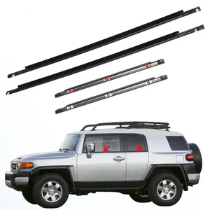 Set of 4Pcs Car Weatherstrip Moulding Trim Door Window Seal Belt Molding Trims Black Front Rear for Toyota FJ Cruiser 2007-2014