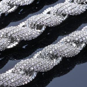 สร้อยคอเชือกแบบ Iced Out สำหรับผู้ชายและผู้หญิง ประดับด้วยเพชรโมอิสซาไนต์เทียม เครื่องประดับฮิปฮอปสุดหรู - Product Image 6