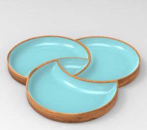 Hot Fancy Mango Wood Round Tray 4 Section Fancy Hot Sale Tray Diseño único Bandeja para servir para la decoración del hogar y el uso de la cocina - Product Image 3
