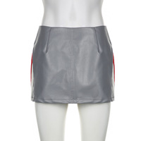 Conjunto de Dos Piezas para Mujer, Estilo Motero, 100% Algodón, Chaqueta Corta con Cierre + Minifalda, Transpirable, de Secado Rápido, Ecológico, Estilo Urbano