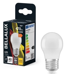 Bombilla esférica 4.9W 470Lm E27 2700K (Bellalux 4058075304130) - Product Image 1