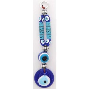 ORNEMENT DE VOITURE EN VERRE EVIL EYES 3X14 cm Outil de tournage unique et élégant pour décoration de véhicule - Product Image 1