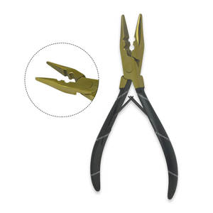 Kit de pinces multifonctions à 2 trous pour extensions de cheveux Outils en acier inoxydable de couleur or et noir - Product Image 3