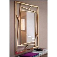 Cadre de miroir décoratif en métal avec finition antique pour améliorer l'esthétique de la chambre ou de la salle de bain avec un charme classique à vendre
