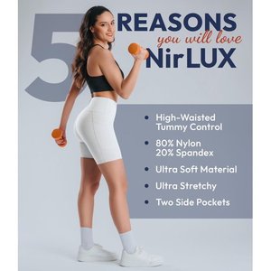 กางเกงขาสั้นเอวสูงแห้งเร็วของผู้หญิงพร้อมเทคโนโลยียืด4ทางสำหรับกิจกรรมประจำวันและกีฬา - Product Image 3