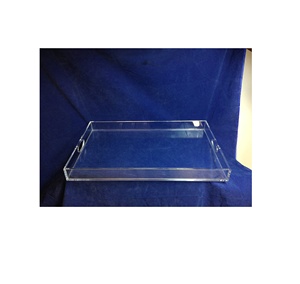 Plateau de service en acrylique blanc transparent avec poignées, support pour aliments, bonbons, collations, pour mariage, maison, hôtel, articles de décoration - Product Image 2