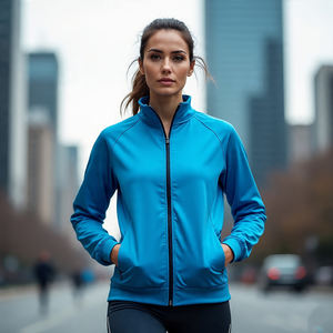 Chaquetas de entrenamiento deportivo de talla grande para mujer, chaquetas con cremallera para entrenamiento de correr, chaqueta de entrenamiento de talla grande para mujer - Product Image 2