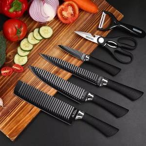 Ensemble de couteaux en acier inoxydable Myrva de 6 pièces avec lames à bord droit polies, manches en plastique, design ambidextre, idéal pour la cuisine - Product Image 3