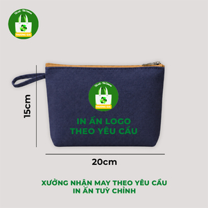 Truong Gia Canvas Tote Bag 20x15cm Zipper Wallet Custom Logo Printed Shopping Bag - Product Image 5