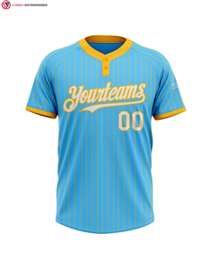 Camisetas de Softbol al Por Mayor, OEM, Transpirables, 100% Poliéster, con Rayas, Dos Botones, Nombre, Número y Logotipo Personalizados, para Hombre y Mujer - Product Image 2