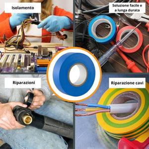 Raytech nastro elettrico autoestinguente in PVC colore blu 19mm X 2m per la riparazione del cablaggio e del cablaggio - Product Image 6
